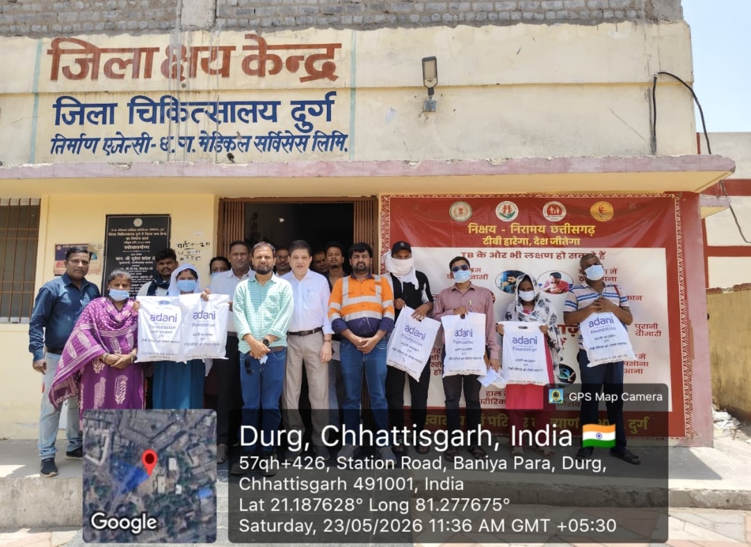 दुर्ग। जामुल सीमेंट वर्क्स ने दुर्ग जिले के टीबी मरीजों को बांटी 100 न्यूट्रिशन किट।
