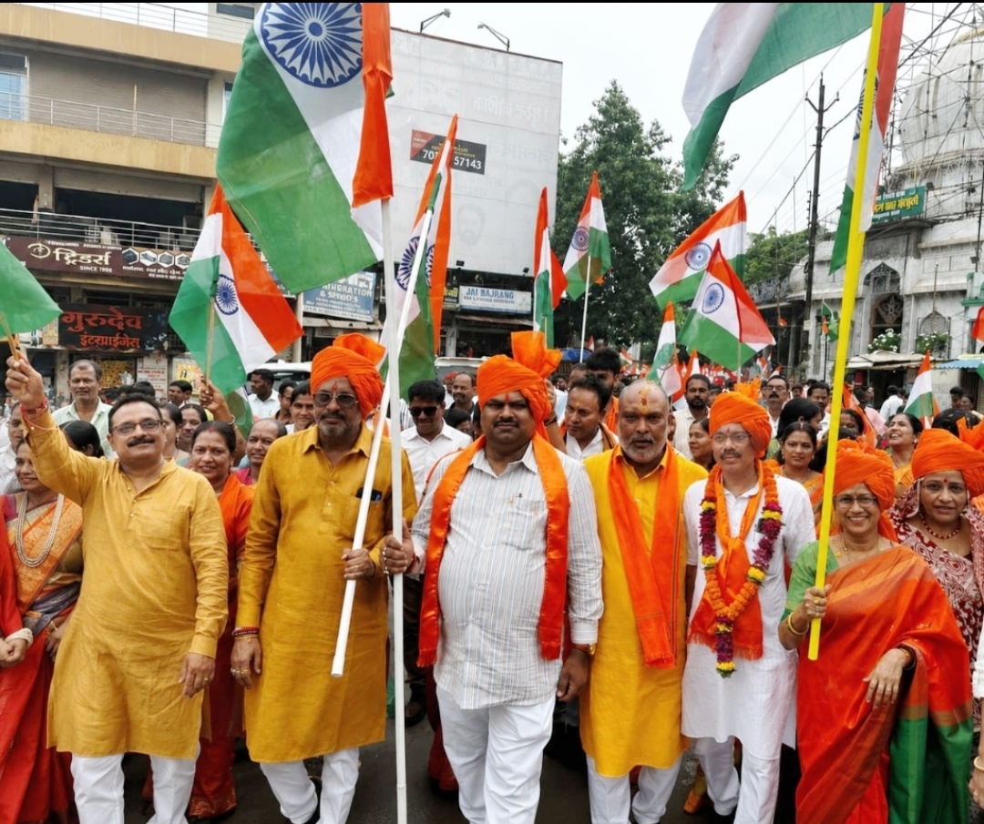 दुर्ग।दुर्ग शहर में निकली भव्य तिरंगा यात्रा,राष्ट्रभक्ति के रंग में सराबोर  हुआ शहर।